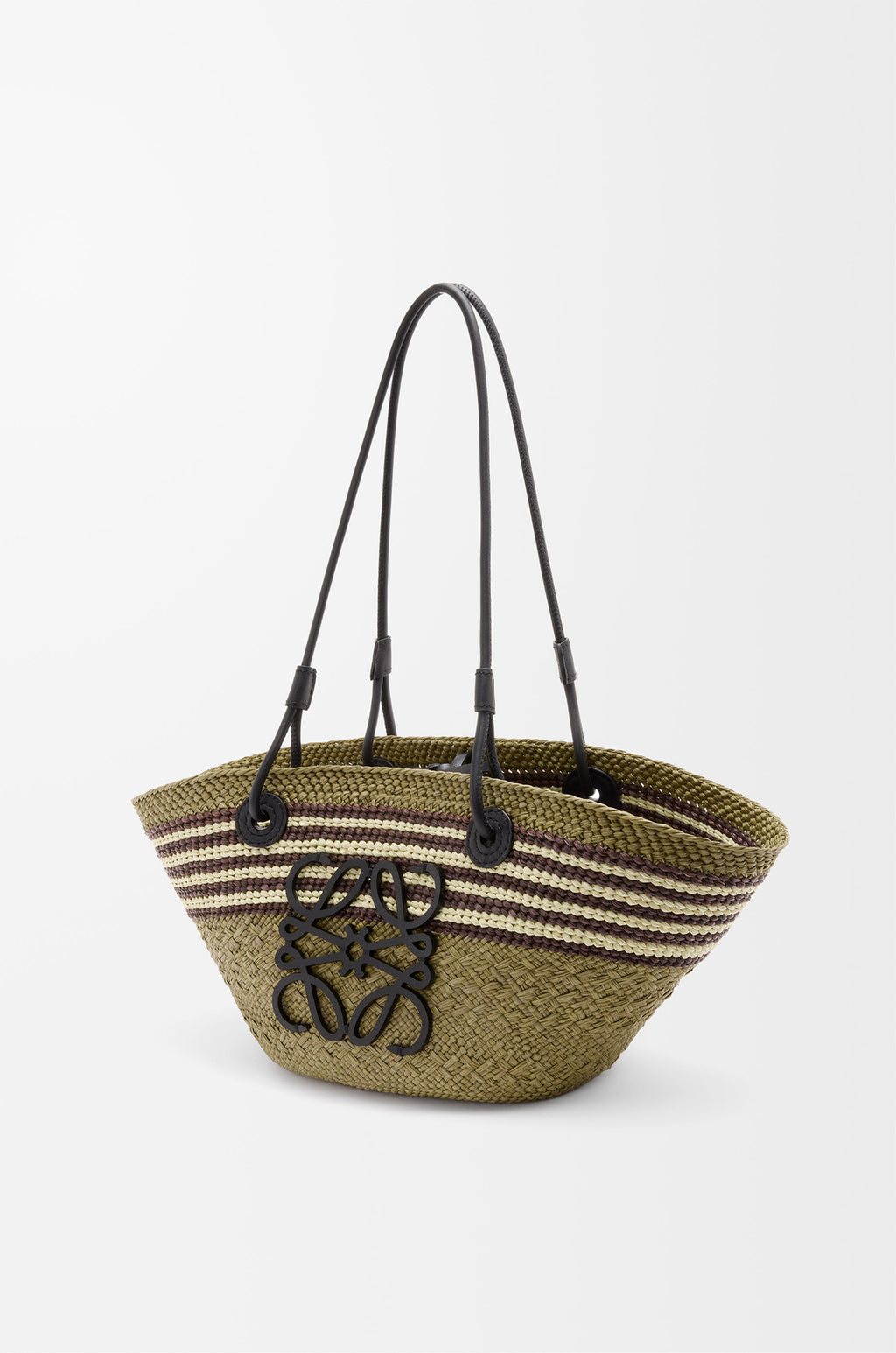 Small Anagram Basket in iraca palm and calfskin