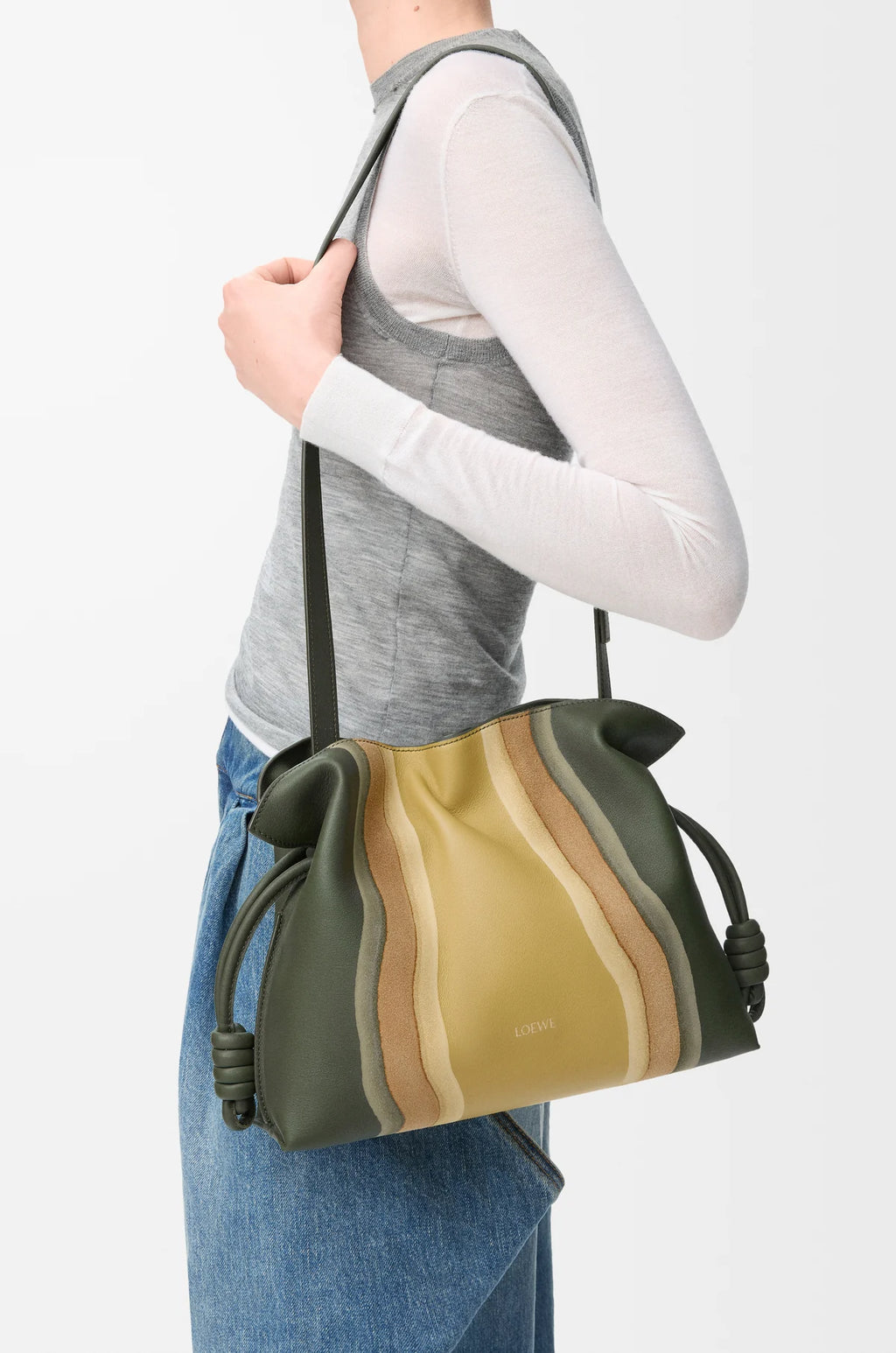 Medium Flamenco clutch Landscape in nappa calfskin