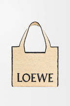 Large LOEWE Font tote in raffia