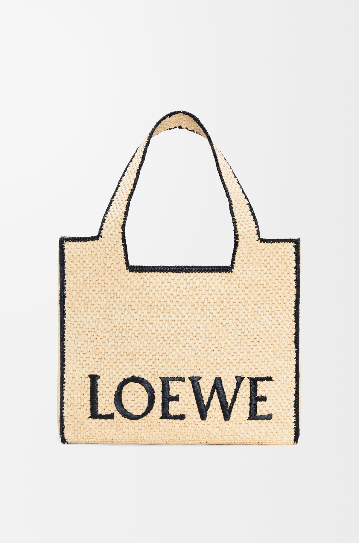Large LOEWE Font tote in raffia