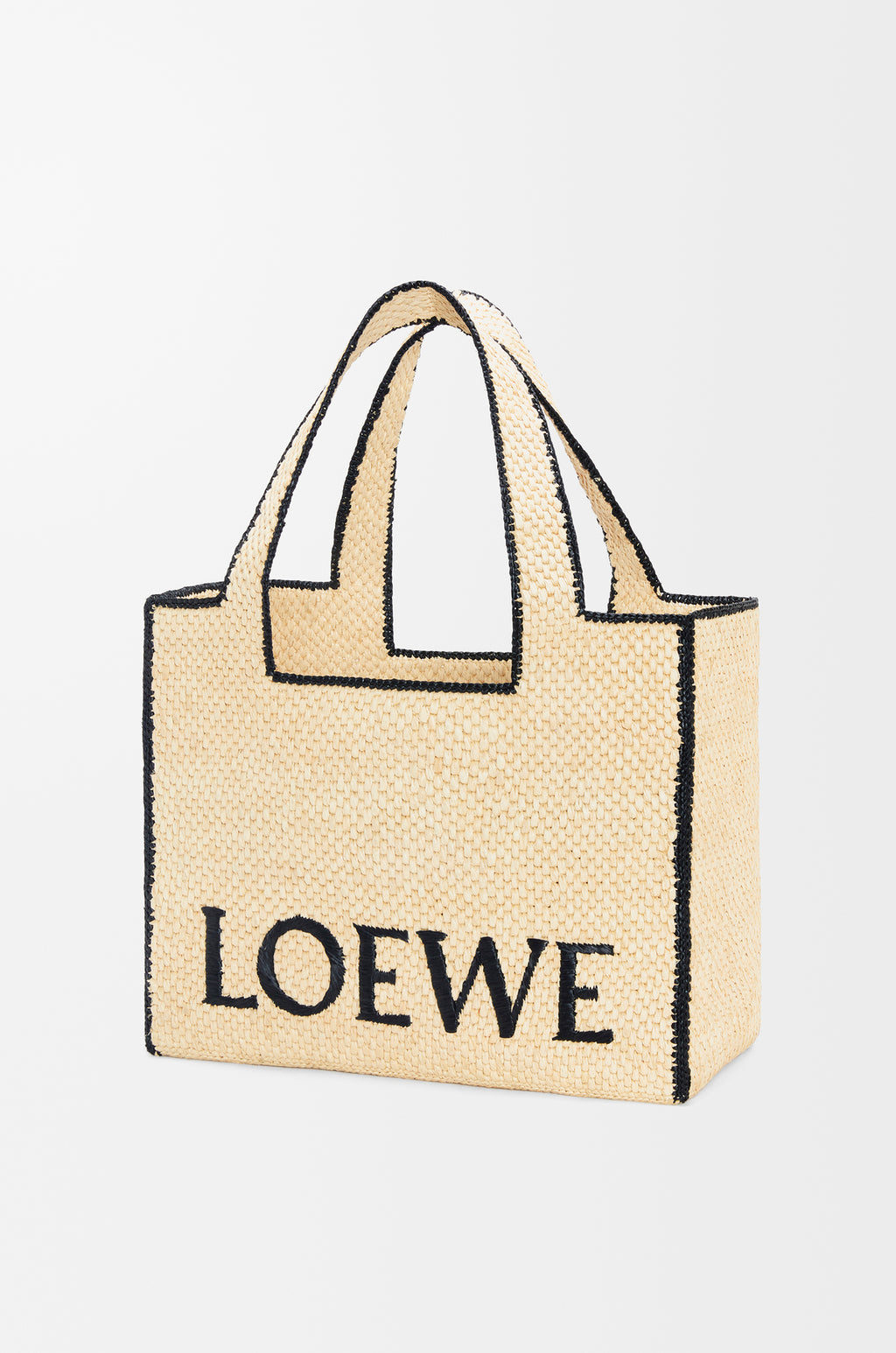 Large LOEWE Font tote in raffia