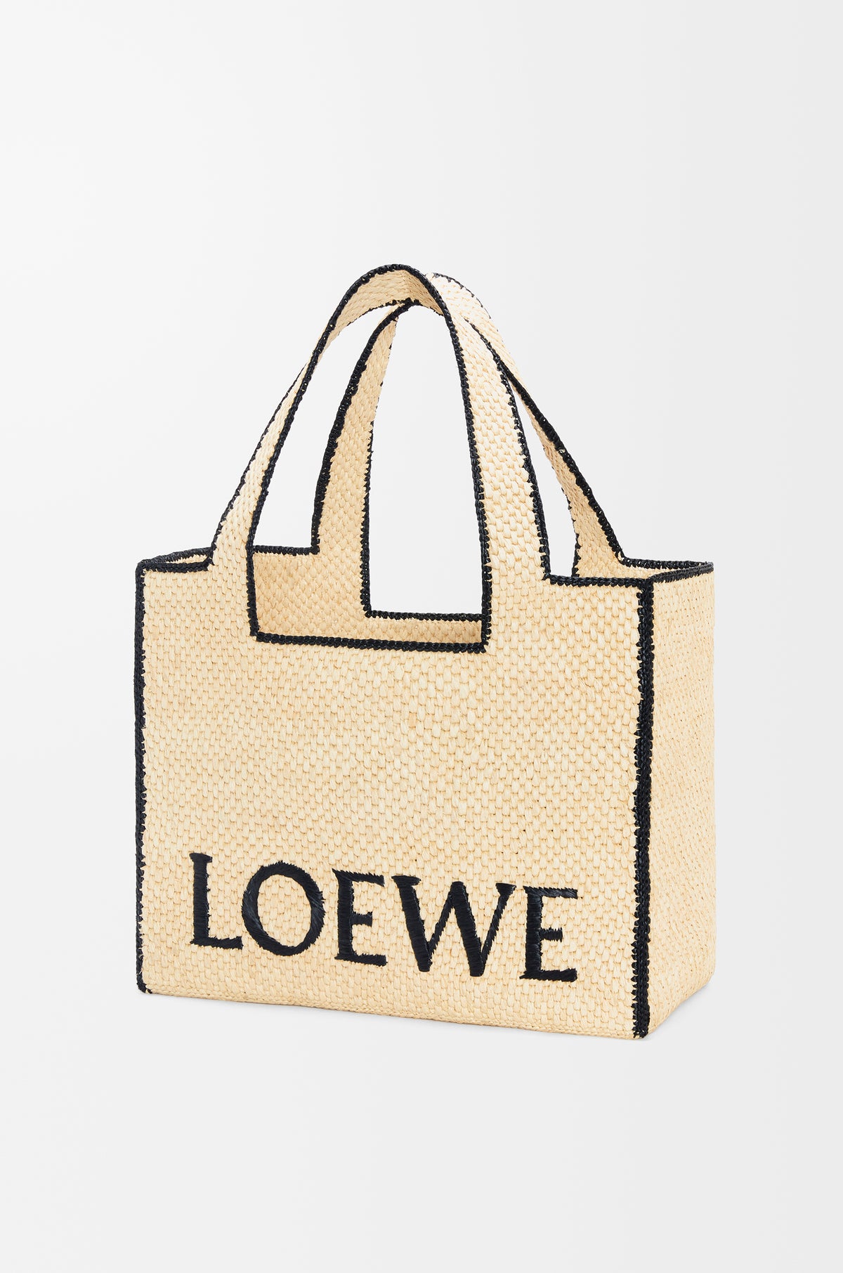 Large LOEWE Font tote in raffia
