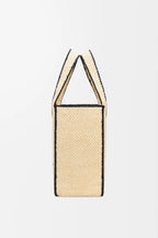 Large LOEWE Font tote in raffia
