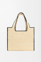 Large LOEWE Font tote in raffia