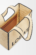 Large LOEWE Font tote in raffia