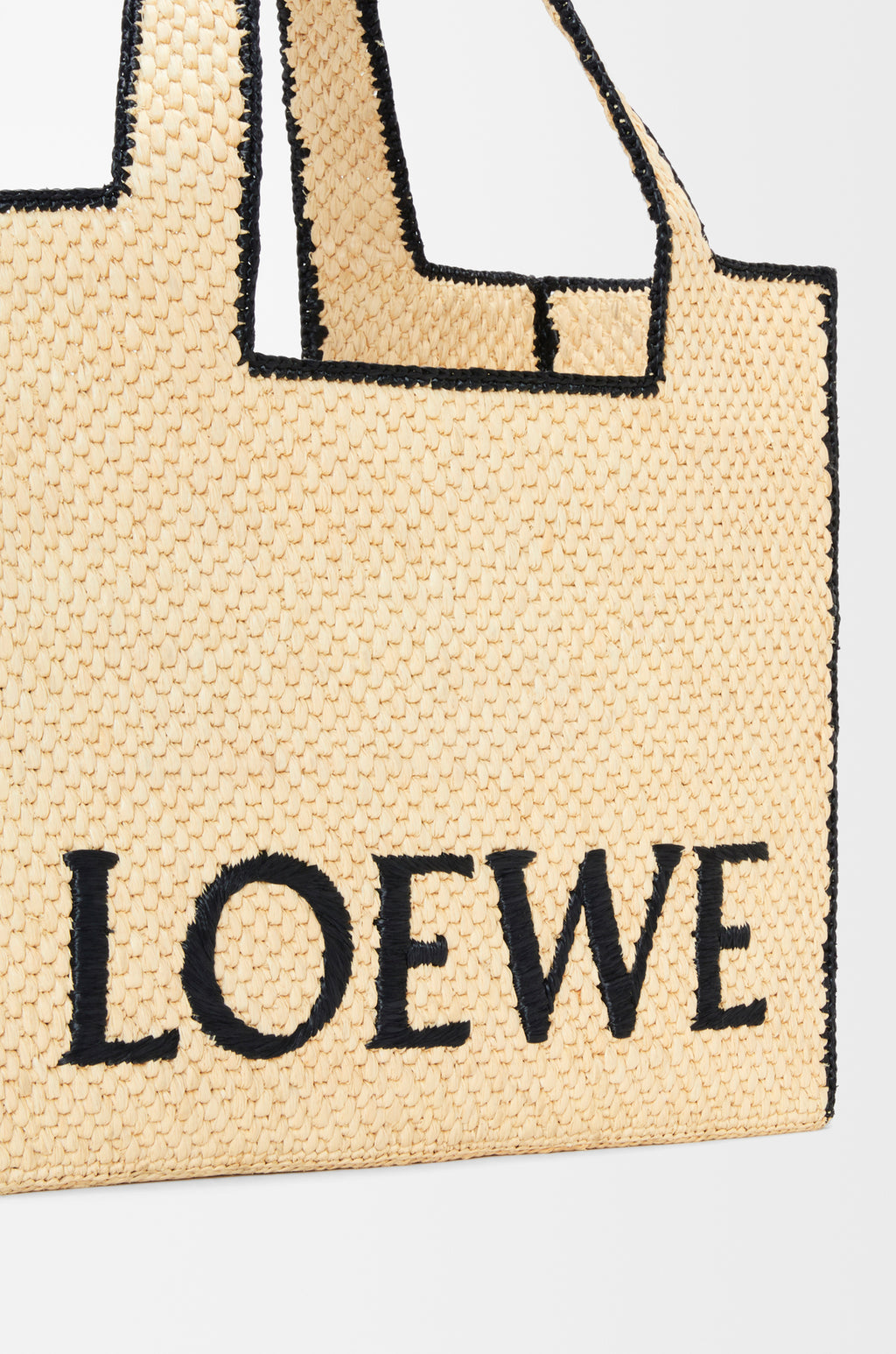 Large LOEWE Font tote in raffia
