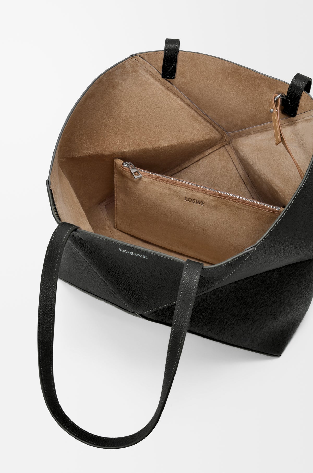 Medium horizontal Puzzle Fold tote in soft grained calfskin